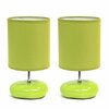 Creekwood Home 10.24-in. Traditional Mini Round Rock Table Lamp, Green, 2PK CWT-2017-GR-2PK